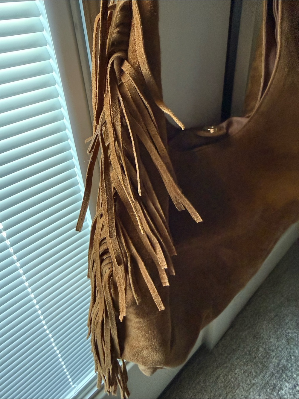 Haute Hippie Brown Suede Fringe Hobo Bag - Picture 3 of 4
